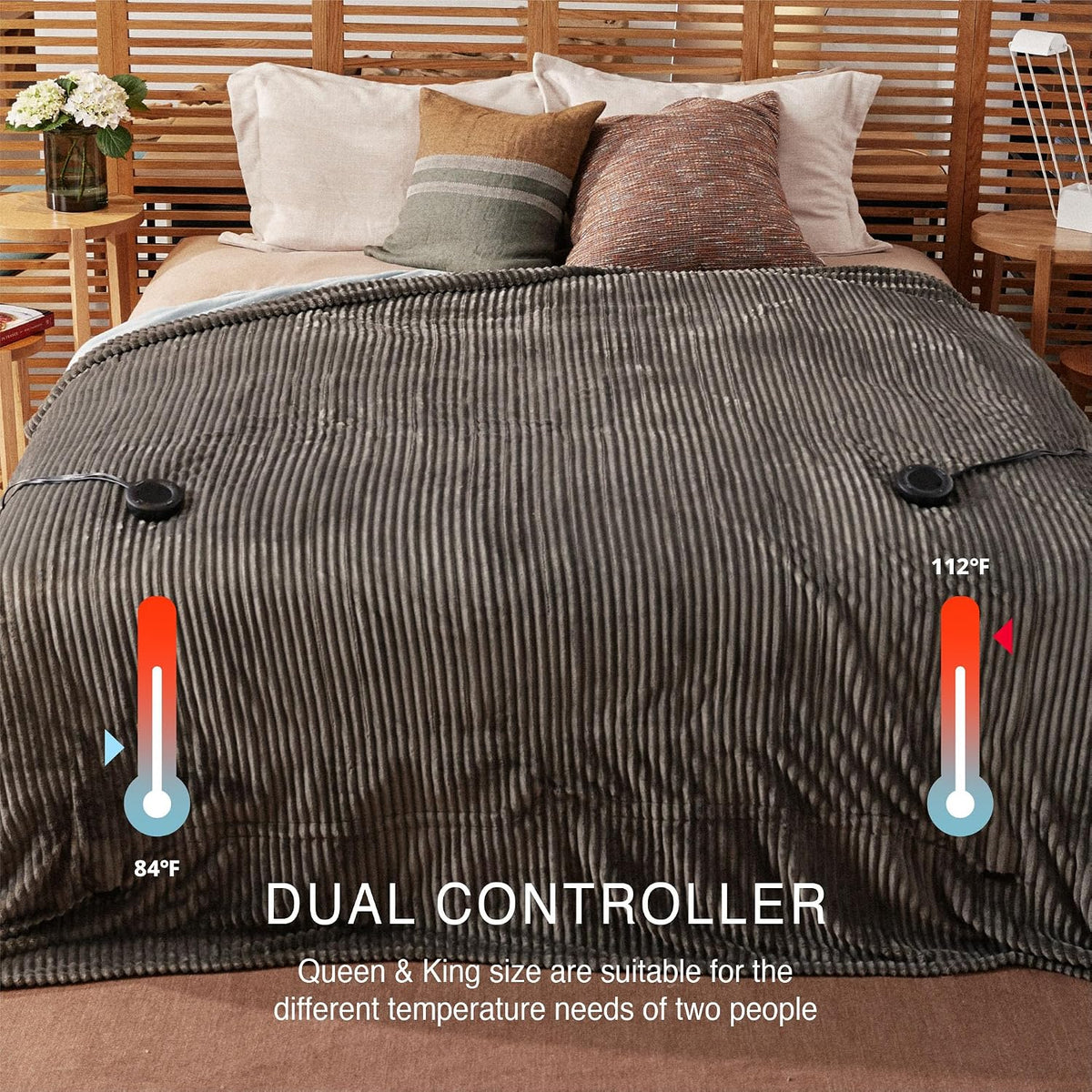 Heated Blanket 50x60”, 3 Hours Auto-Off Electric Blanket, Grey