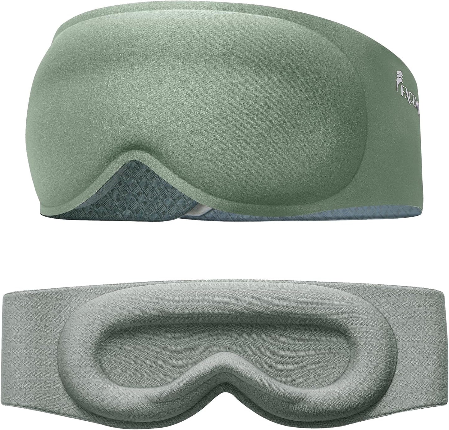 FACEMOON 3D Blackout Weighted Eye Mask for Sleep, Airplane Travel Essential | Long flights, road trips, gentle weighted comfort, deep cups, lash-friendly, adjustable strap, daytime naps for men & women