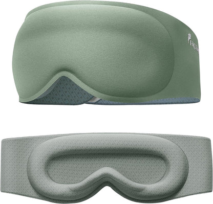 FACEMOON 3D Blackout Weighted Eye Mask for Sleep, Airplane Travel Essential | Long flights, road trips, gentle weighted comfort, deep cups, lash-friendly, adjustable strap, daytime naps for men & women