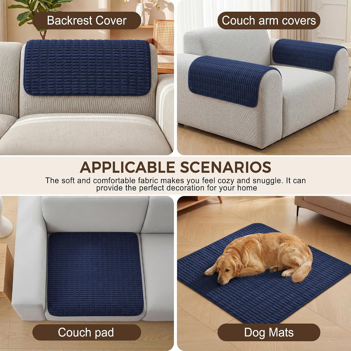 Foxdecor Couch Arm Covers for Sofa Arm Chair Covers Set of 2