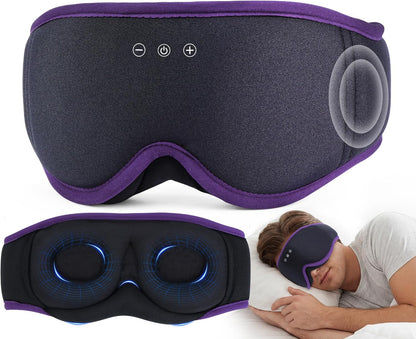 MUSICOZY Sleep Mask Bluetooth Headphones Eye Masks for Sleeping Headphone | 3D Wireless EyeMasks for Side Sleepers, 14-Hour Playtime, Ultra-Soft Breathable, Ultra-Thin Stereo Speakers for Women Men