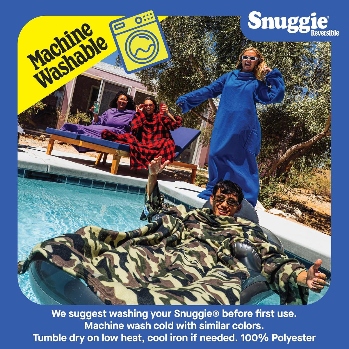 Snuggie The Original Wearable Blanket With Sleeves & Pockets | Cozy Oversized Throw for Adult Men & Women | One Size, 71x54