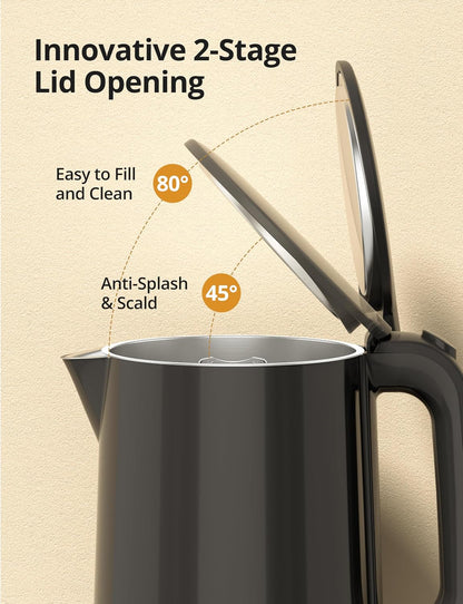Electric Kettle with Temperature Control, 1.7L 1500W Stainless Steel Tea Kettle, 13 Preset Temperatures, LED Display, Keep Warm 2 Hours, Strix Thermostat, BPA Free Hot Water Boiler for Tea & Coffee