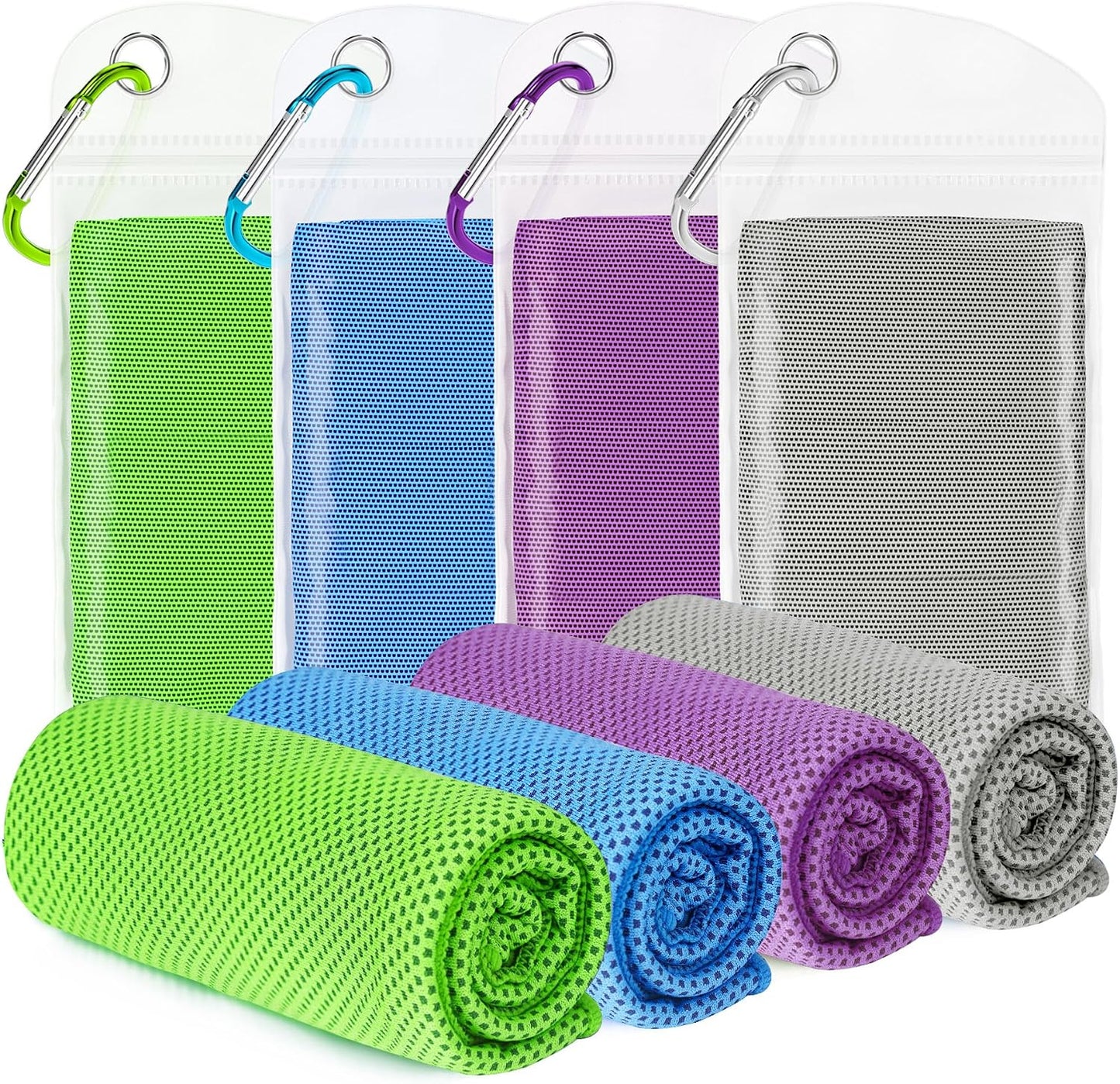 Cooling Towels 8 Pack(40"x12")for Neck and Face, Cooling Neck Wraps for Gym | Sweat wicking, Quick dry, Breathable, Reusable, Absorbent, Cold Towel for Running, Yoga, Travel, Climbing