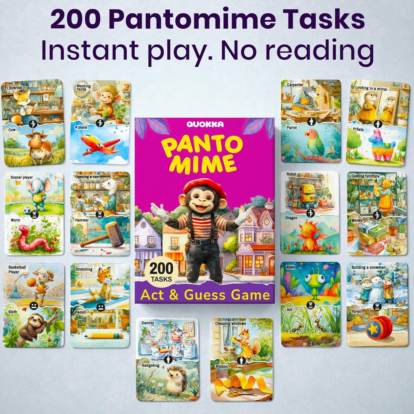 Active Movement Game for Kids Ages 4–8 - Educational Card Game | Animal-Themed Card Set with 50 Movement Tasks for Indoor and Outdoor Brain Breaks, Home and Classroom Activities