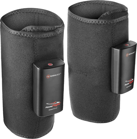 ManaMed PlasmaFlight Calf Muscle & Leg Massager for Pain Relief & Circulation | Approved Kneading Air Massage Leg Sleeve Compression Wrap | Portable Professional SCD Machine for Legs with 2 Modes