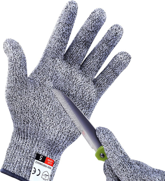 THOMEN 4 PCS (M+L) Cut Resistant Gloves Level 5 Protection for Kitchen, Upgrade Safety Anti Cutting Gloves for Meat Cutting