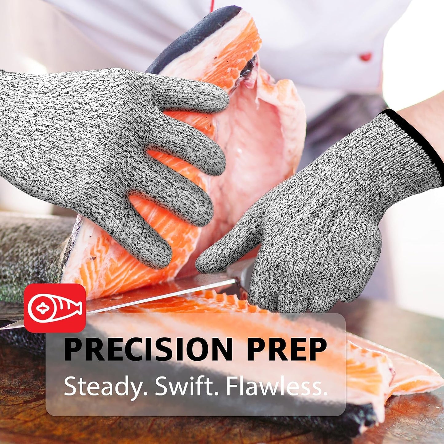 Level 5 Cut Resistant Gloves for Kitchen Food Grade, Machine Washable for Indoor&Outdoor Use