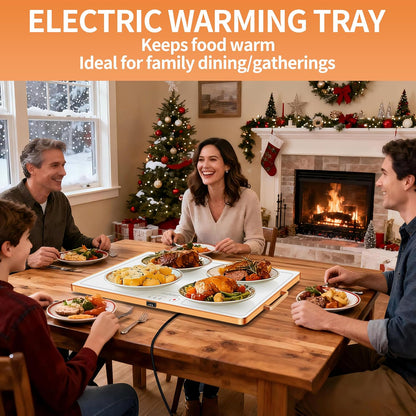 Warming Mat for Food,Extra Long 40"x12",Tempered Glass Warming Tray, Black