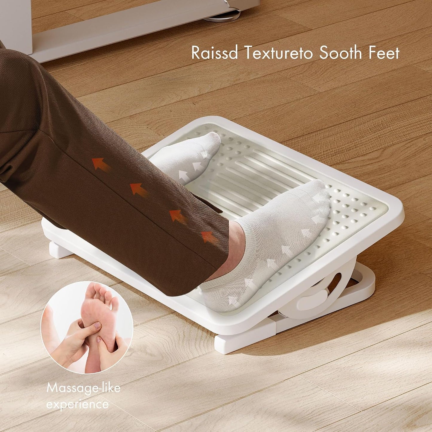EUREKA ERGONOMIC Tilt Adjustable Footrest, Foot Rest for Under Desk at Work with Massage Surface, Office Foot Rest Under Desk with 20 Degree Tilt No Locking, Metal Frame | 20° tilt adjustable foot rest with massage surface and sturdy metal frame,