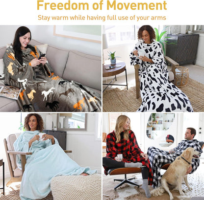 Catalonia Wearable Blanket with Sleeves for Women & Men, Fleece Wrap Throw | Cozy Sleeve Design for Hands-Free Comfort, Perfect for Reading, TV Time & Relaxing, Christmas & Birthday Gift