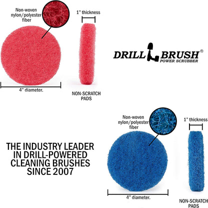 Cordless Drill Attachment - Acid Rain - Pool Tile - Granite - Shower Doors | Scrub - Scour - Drill Pads - Hard Water Stain Remover - Soap Scum - Mold - Mildew - Mineral - Rust - Calcium - Limescale