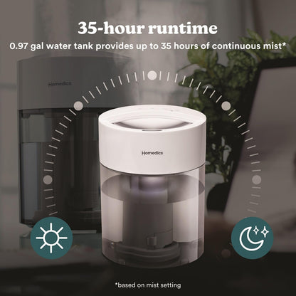 Homedics Cool Mist Humidifiers for Bedroom, Home, Nursery, Office, Plants