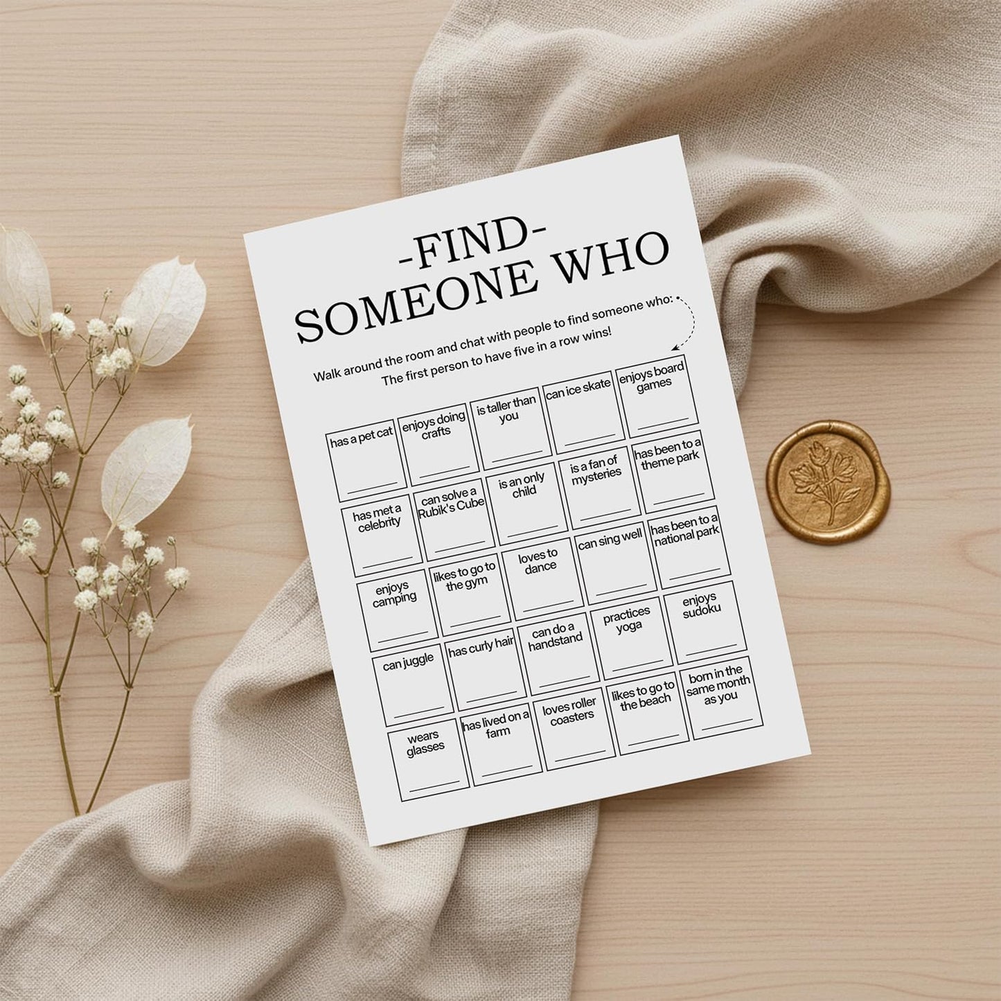Find Someone Who Bingo Cards, 25 Unique Sheets, Team Building Games for Work, Icebreaker Fun, Engaging Office Games, Team Building Activity for Employees and Groups