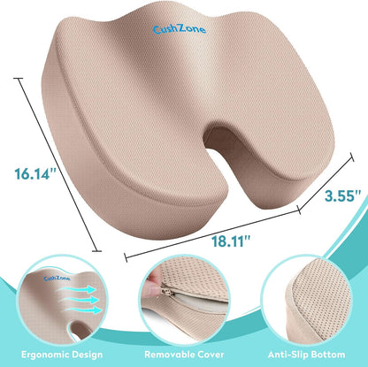 Gel Seat Cushion, Cooling Memory Foam Cushion for Office Chair, Black