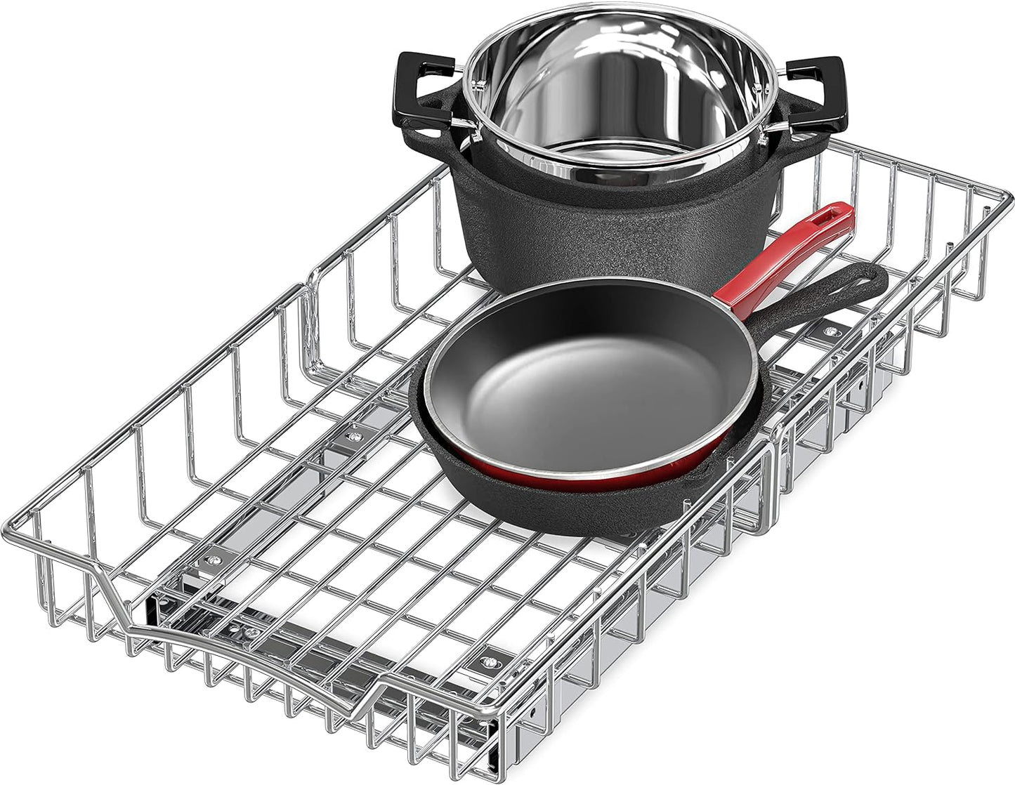 Simple Houseware Under Cabinet Pull Out Sliding Shelf, 21" Dx11 W, Chrome