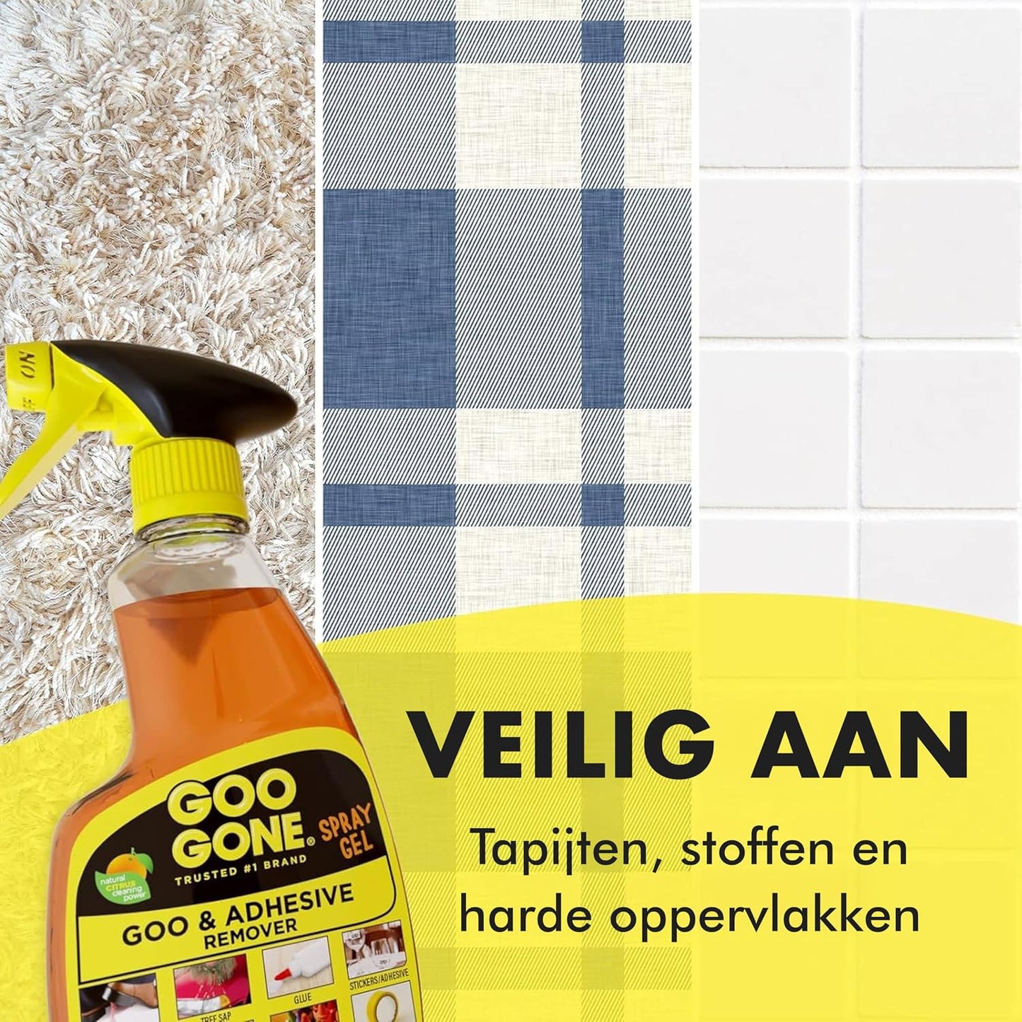 Goo Gone Spray Adhesive Remover Gel, 6 Pack, Removes Glue, Stickers, Tape Residue, Grease, Gum & Wax, Adhesive Spray with Citrus Cleaning Power for Hard Surfaces, Carpets & Fabrics