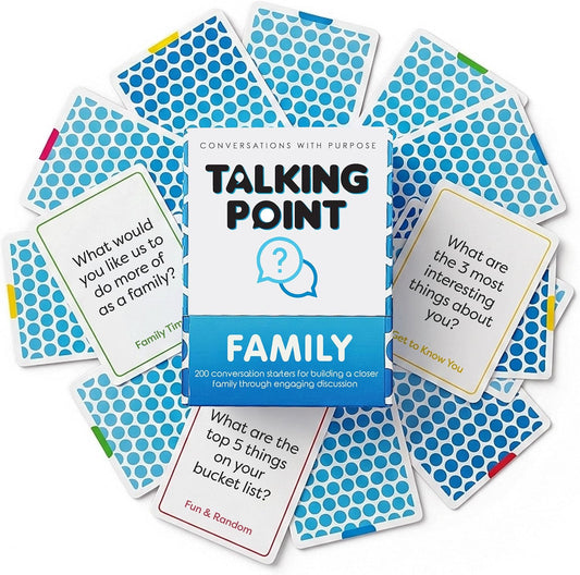 200 Family Conversation Cards for Kids, Teens & Adults - Question Card Game | Fun screen-free connection; dinner, road trip & gifts. Expert-created pack; 4 categories light to deep; Talking Point Cards