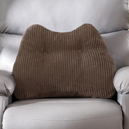 Lumbar Support Pillow for Recliner Chair/Accent Chair/Couch/Office Chair, Tufted Corduroy Back Support Cushion for Elderly, M-Shaped Recliner Cushions for Back Rest, Pain Relief, Reading, Dark Grey