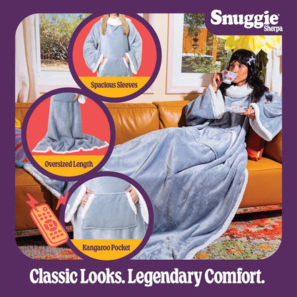 Snuggie The Original Wearable Blanket With Sleeves & Pockets | Cozy Oversized Throw for Adult Men & Women | One Size, 71x54
