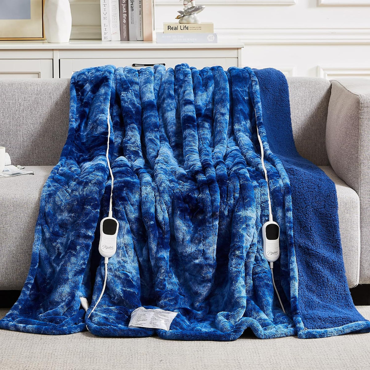 Homemate Heated Blanket Electric Heating Throw 50x60 Plush Faux Fur Sherpa