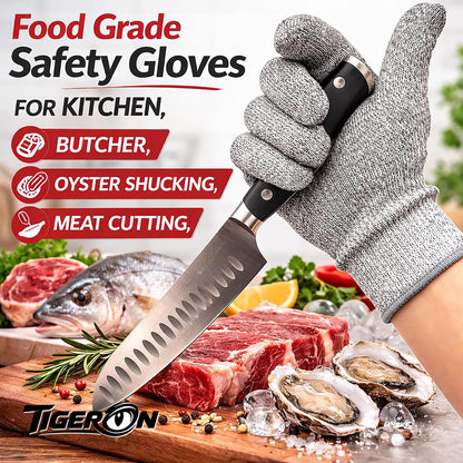 Cut Resistant Gloves, Cut Level 5 Protection, Food Grade Safety Gloves for Kitchen, Butcher, Meat Cutting