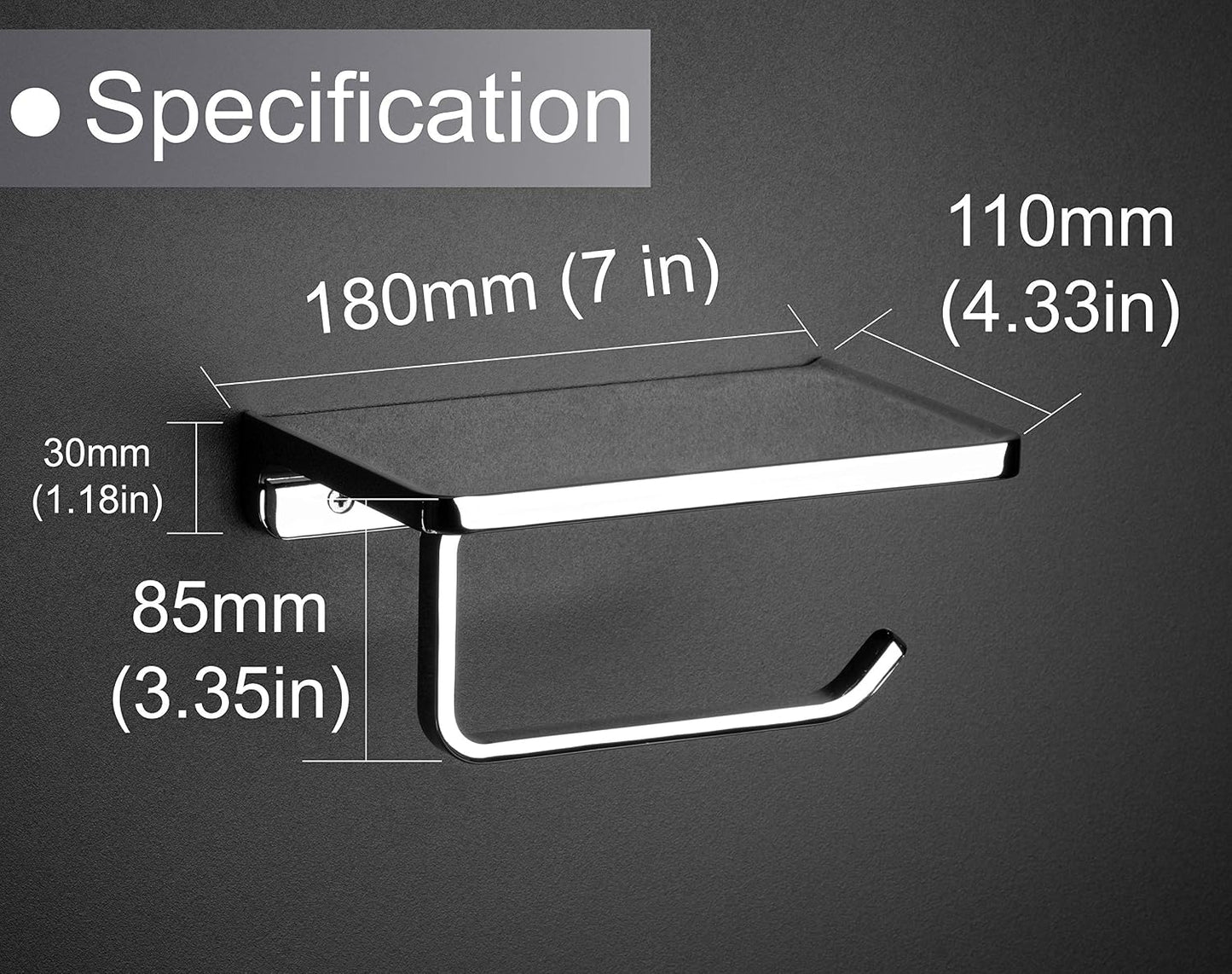 Linkaa Bronze Toilet Paper Holder with Shelf Oil Rubbed Bronze,Wall Mount | Toilet Tissue Roll Holder Dispenser with Phone Shelf Storage holder for Bathroom Kitchen丨Heavy Duty Zinc Alloy Material