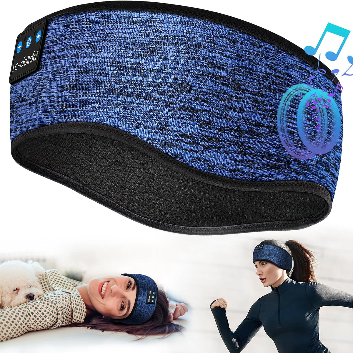 LC-dolida Sleep Headphones Headband Bluetooth 5.4, Sports Headband Earphones Wireless with Speaker Microphone USB C for Women Sleeping Gift Workout Jogging Yoga Insomnia Travel Meditation, Butterfly