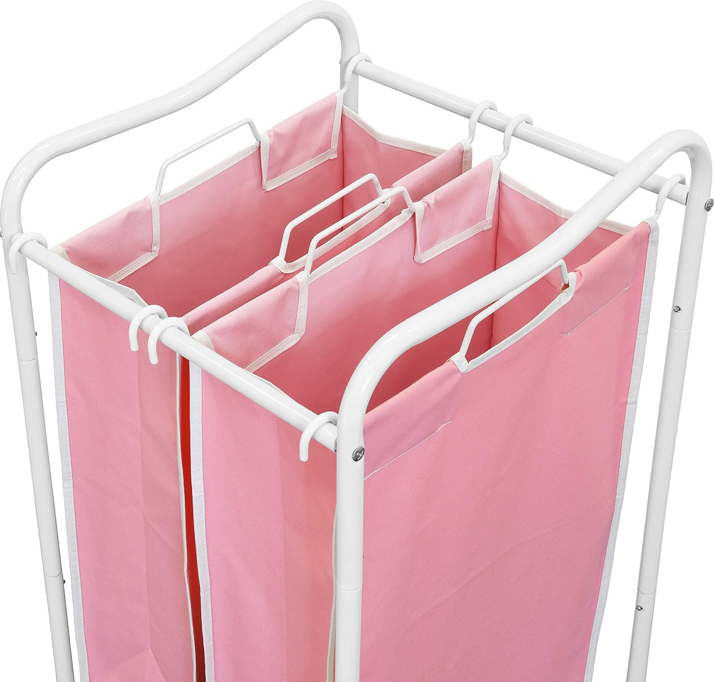 Simple Houseware 2-Bag Heavy Duty Laundry Sorter Rolling Cart, Dark Grey | Removable Bags and Lockable Wheels for Laundry Room Organization