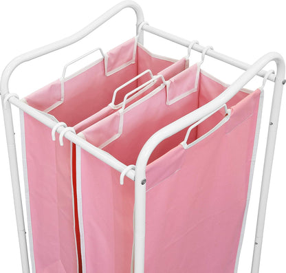 Simple Houseware 2-Bag Heavy Duty Laundry Sorter Rolling Cart, Dark Grey | Removable Bags and Lockable Wheels for Laundry Room Organization