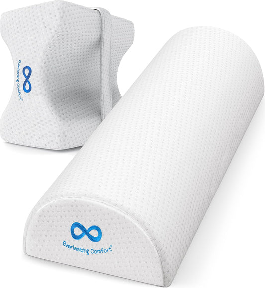 Everlasting Comfort Knee Pillow & Half Moon Pillow - Sleep Harmony Set for Pain Relief & Postural Support - Align Your Spine, Relieve Pressure, and Enhance Comfort
