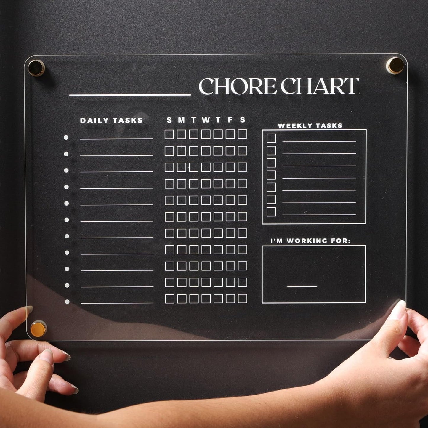 Acrylic Magnetic Chore Chart for Refrigerator, Transparent Clear Dry Erase Checklist Board for Kids and Family, Reusable Weekly Schedule Planner and to-Do List for Home, Fridge, Office, (9''x12)