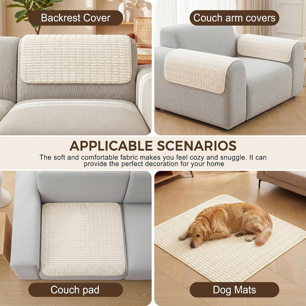 Foxdecor Couch Arm Covers for Sofa Arm Chair Covers Set of 2