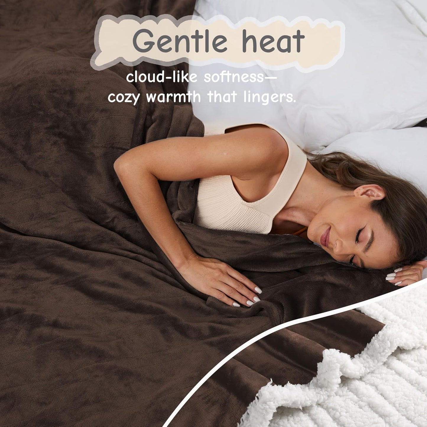 Soypipo Electric Heated Throw Blanket 50"x60", Faux Fur Plush with 4 Heat Settings & 2/4/8/10H Auto Shut-Off, Overheat Protection, Machine Washable, for Office & Chair, Dark Grey