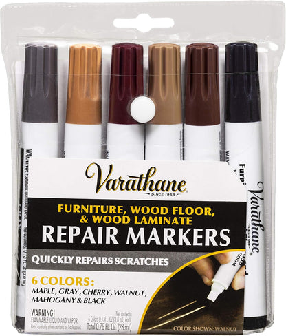 Varathane 347840 Wood Stain Repair Marker Kit, Assorted Warm Tones