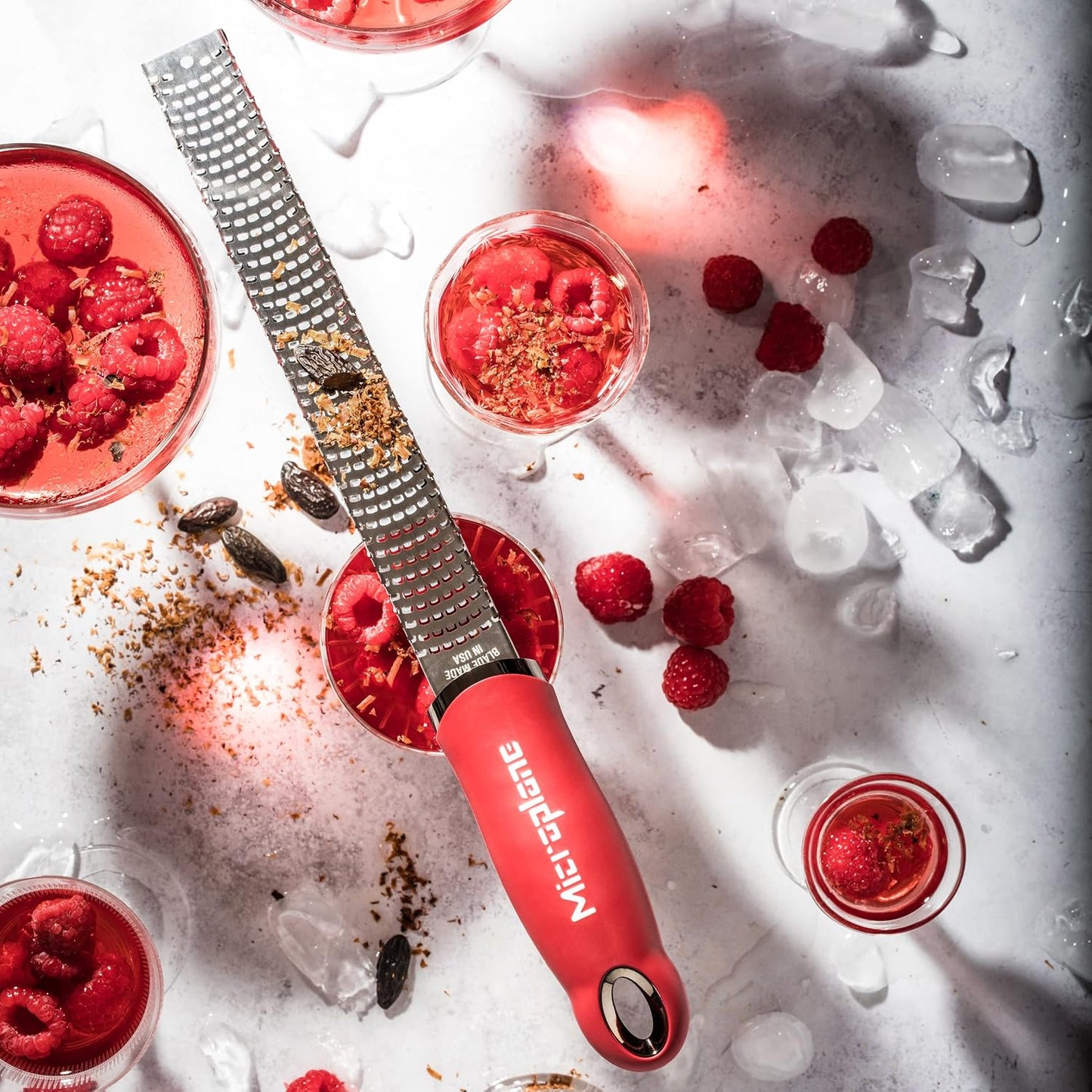 Premium Classic Series Zester - Lipstick Pink | Lemon Zester tool, Hard Cheese & Vegetable Grater | For Citrus, Parmesan Cheese, Garlic, Ginger, Nutmeg | Fine Stainless Steel Blade, Made in USA