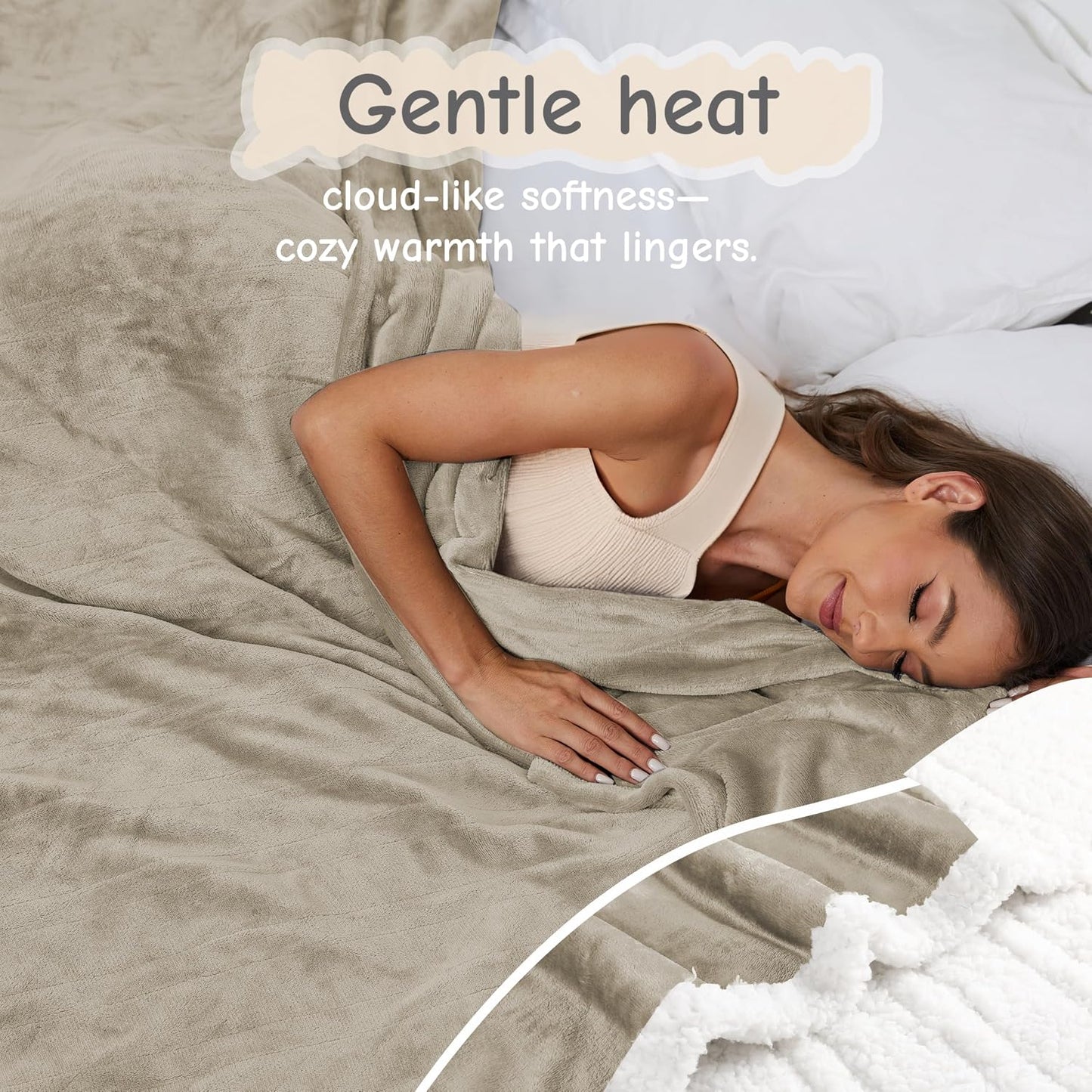 Soypipo Electric Heated Throw Blanket 50"x60", Faux Fur Plush with 4 Heat Settings & 2/4/8/10H Auto Shut-Off, Overheat Protection, Machine Washable, for Office & Chair, Dark Grey