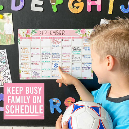 Hadley Designs Magnetic Calendar for Refrigerator - Kraft White Magnetic Dry Erase Calendar, Dry Erase Calendars for Wall, Magnet Fridge Calendars, Notepad for Fridge with Magnet
