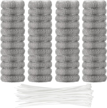 24 Pieces Lint Traps Washing Machine Stainless Steel Lint Snare Traps Laundry Mesh Washer Hose Filter with 24 Pcs Cable Ties