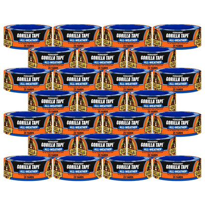 GORILLA All Weather Duct Tape, Black, 1.88" x 25 yd | UV and Temperature Resistant, Waterproof for Outdoor Repairs, Strong Adhesive Grip