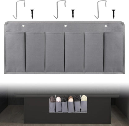 RVZONE 6‑Large‑Pocket RV Bedside Hanging Organizer with Sturdy Hooks