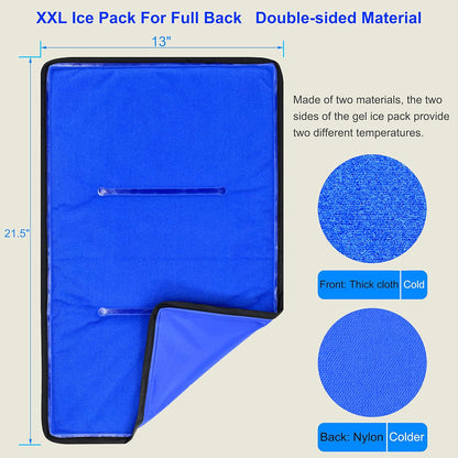 Koo-Care Large Flexible Gel Ice Pack for Injuries Reusable Hot Cold Compress - Fit for Shoulder Arm, Back, Hip, Knee, Shin, Foot Pain Relief, Swelling, Physical Therapy (L, 11" x 14") Pack of 2