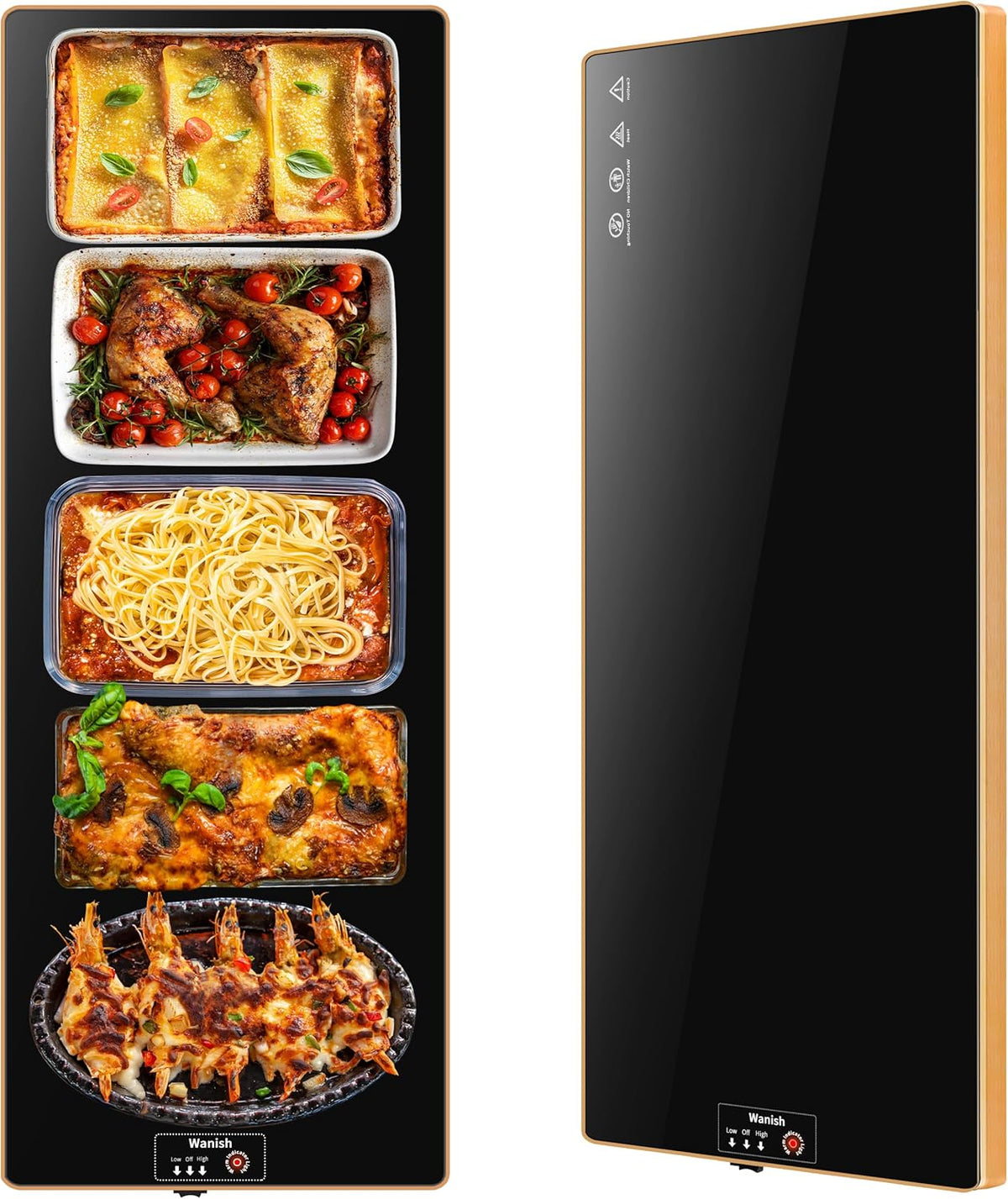 Electric Warming Tray,Extralong 47"x12",Tempered Glass Warming Mat for Food
