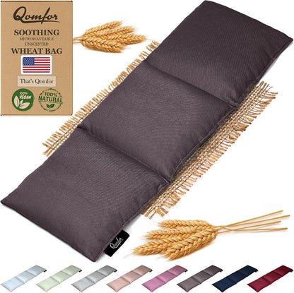 Qomfor - Microwavable Heating Pad - Mauve - 3-Chamber Design Heat Pack - Therapeutic Heat Wrap for Neck, Shoulders & Period Cramps Pain Relief - Reusable Hot/Cold Therapy Bag