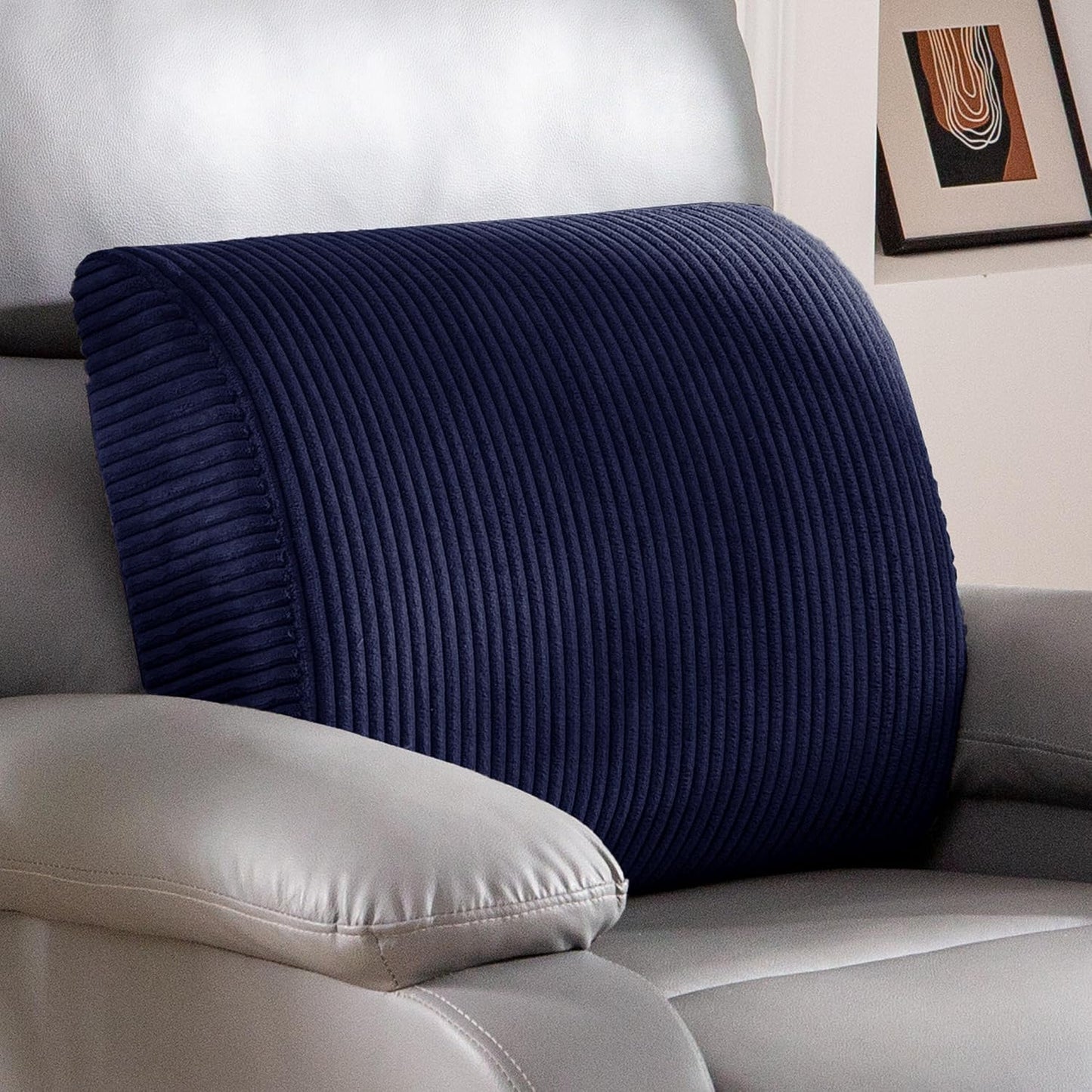 HIGOGOGO Lumbar Support Pillow for Recliner Chair/Accent Chair/Couch, Memory Foam Back Support Cushion for Elderly, Recliner Cushions for Back Rest, Pain Relief, Reading, Washable Cover, Brown