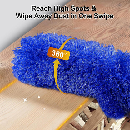 Tiumso Microfiber Feather Duster 5-in-1 Kit, Dusters for Cleaning, Duster with Extension Pole 100 Inches, Cobweb Duster, Microfiber Dusters for High Ceilings and Fans, Blinds, Cars and Furniture