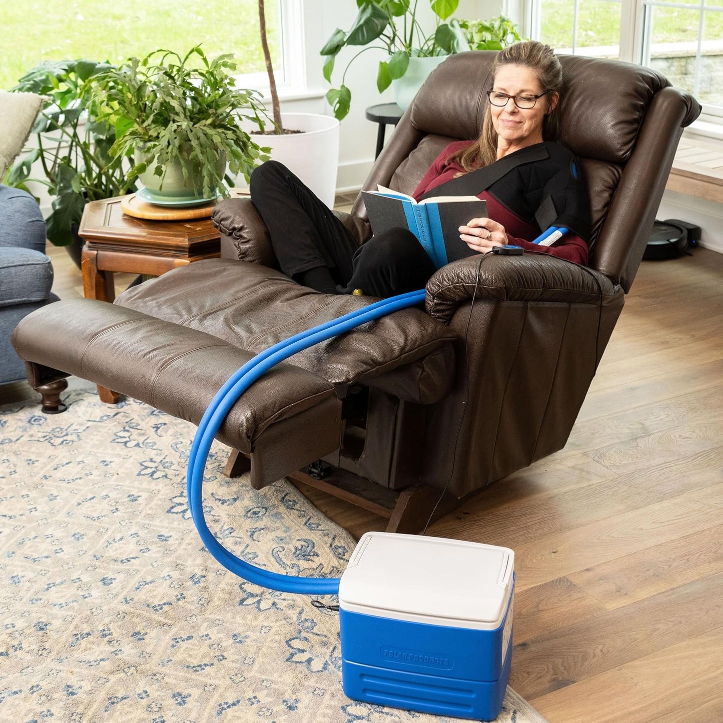Polar Active Ice 3.0 | 9 QT Cold Therapy Ice Machine | Programmable Timer | Full Circumference Knee Pad | Cryotherapy Pain Relief System | Ace Bandage Style Compression