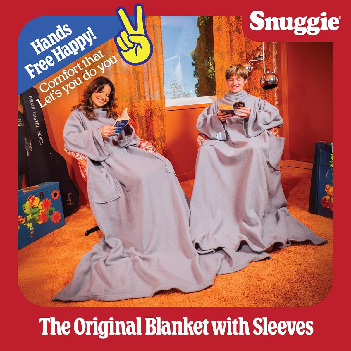 Snuggie The Original Wearable Blanket With Sleeves & Pockets | Cozy Oversized Throw for Adult Men & Women | One Size, 71x54