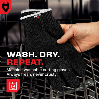 NoCry Cut Resistant Gloves With Grip Microdots — Food Grade Cutting Glove | Cut Proof Kitchen Gloves, Mandoline and Food Prep Safety, Great For Woodworking, Ambidextrous, Breathable, Machine Washable