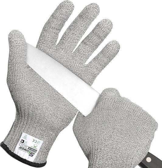 Schwer SlicePro ANSI Cut Resistant Gloves, Food Grade Cutting Glove for Kitchen Food Prep, Mandoline Gloves for Meat Cutting, Oyster Shucking, Fish Fillet Processing, PR1501-G, L